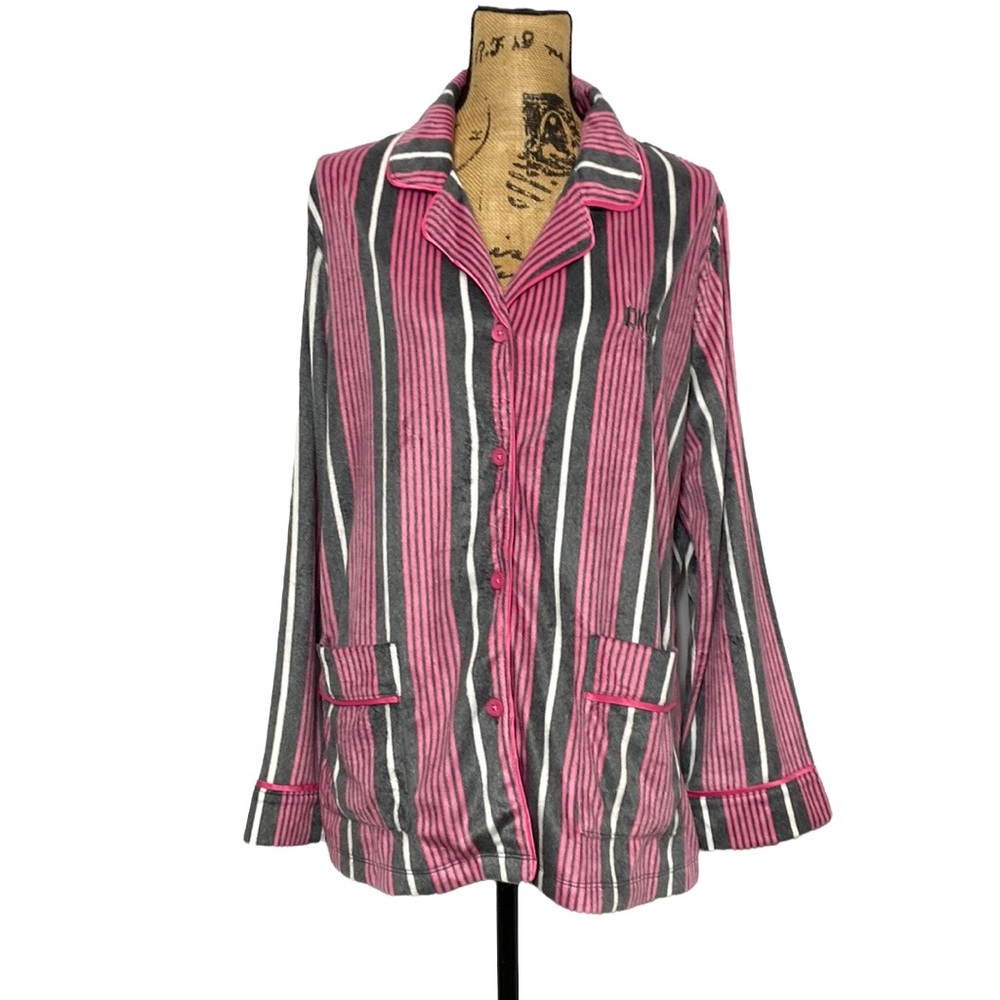 NWT Pink Fuzzy Striped Lounge Sleep Top XL
